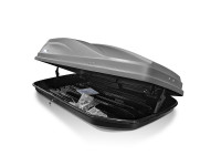 Автобокс-багажник на крышу аэродинамический "ACTIVE М" двустороннее открывание 450л (серый)
