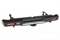 Бампер РИФ силовой задний Toyota Hilux 2015+ с квадратом под фаркоп и фонарями