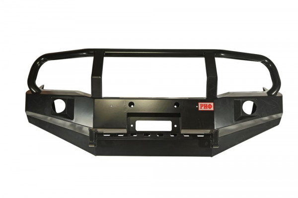 Бампер силовой передний РИФ для Toyota Hilux 2012-2014 с доп. фарами, защитной дугой и защитой бачка омывателя, на рестайлинг