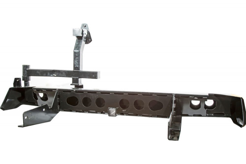 Бампер силовой задний РИФ для VW Amarok с квадратом под фаркоп, калиткой, фонарями, подсветкой номера Бампер силовой задний РИФ для VW Amarok с квадратом под фаркоп, калиткой, фонарями, подсветкой номера