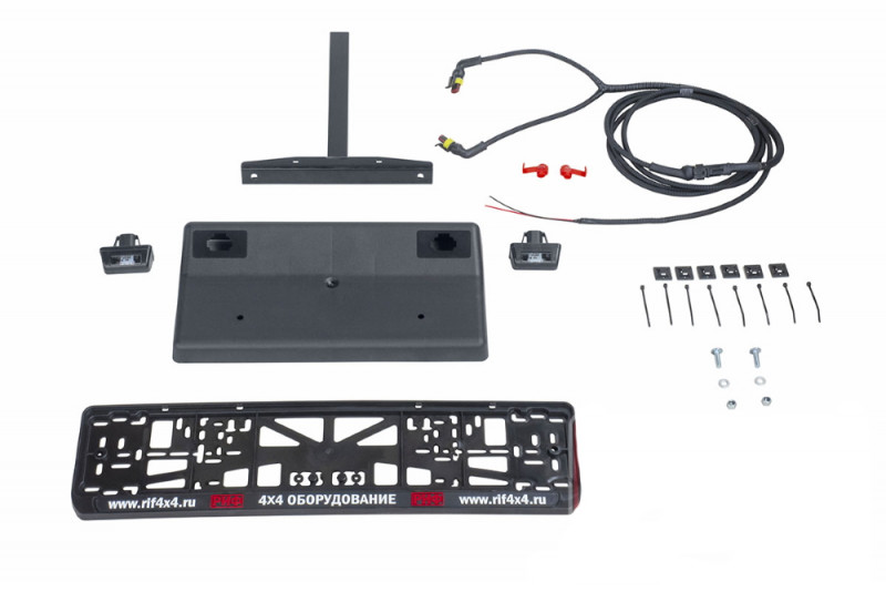 Бампер силовой задний РИФ для VW Amarok с квадратом под фаркоп, калиткой, фонарями, подсветкой номера Бампер силовой задний РИФ для VW Amarok с квадратом под фаркоп, калиткой, фонарями, подсветкой номера
