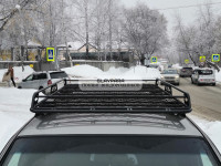 Багажник Уникар для ВАЗ-2123 Chevrolet Niva, LADA Niva Travel с боковым ограждением с сеткой на штатные места