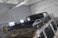 Багажник экспедиционный АВС-Дизайн на крышу UAZ Патриот 2005- (без рейлингов) с креплением запасного колеса