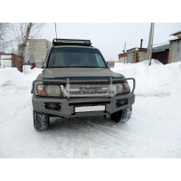 Бампер передний силовой Torque 4x4 для Mitsubishi Pajero III с площадкой под лебедку