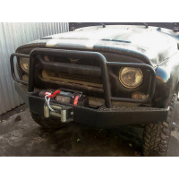 Бампер передний силовой Torque 4x4 для Уаз Хантер с площадкой под лебедку