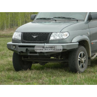 Бампер передний силовой Torque 4x4 для Уаз Патриот с площадкой под лебедку