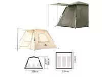 Палатка Naturehike Ango 3-местная, автоматическая, тент, снежная юбка, бежевая