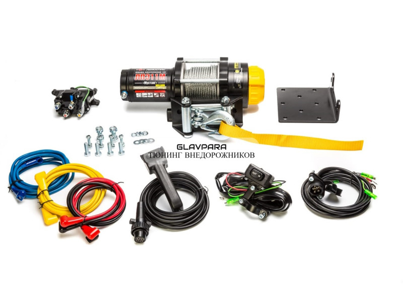 Лебёдка на квадроцикл Автоспас ЛПЭ11М "Мустанг" 2500 lbs / 1140 кг стальной трос Лебёдка на квадроцикл Автоспас ЛПЭ11М "Мустанг" 2500 lbs / 1140 кг стальной трос