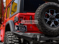 Силовой бампер задний RIVAL алюминиевый для Jeep Wrangler JL 2017+, длинный (без ПТФ) 2D.2723.1-NL