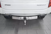 Фаркоп PT GROUP для Mitsubishi Pajero Sport 2008-2020  - с нержавеющей накладкой,съемный квадрат, нагрузки: 2500/115 кг (без электрики в комплекте)