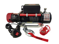 Лебедка электрическая redBTR серии HUNTER 12000lbs 12V 5448 кг с синтетическим тросом
