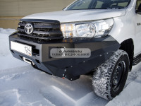 Бампер силовой передний STC для Toyota Hilux 2015+ с противотуманными фарами