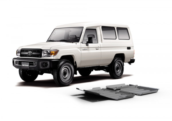 Алюминиевая защита КПП и РК 6 мм для Toyota Land Cruiser 76, V-4.2 2007+ Rival