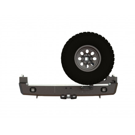 Бампер задний Nissan Patrol Y61 1997+ калитка справа, фары заднего хода/ПТФ