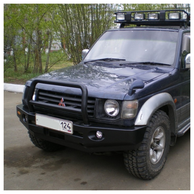 Бампер передний силовой Вездеходофф для Mitsubishi Pajero 2 с защитной дугой Бампер передний силовой Вездеходофф для Mitsubishi Pajero 2 с защитной дугой