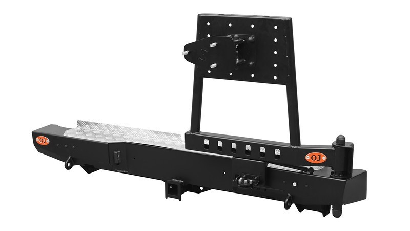 Бампер задний силовой OJeep для Toyota Hilux 2011-2015 с правой калиткой и квадратом под фаркоп Бампер задний силовой OJeep для Toyota Hilux 2011-2015 с правой калиткой и квадратом под фаркоп