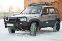 Бампер передний силовой OJ для Chevrolet NIVA 2009+ (02.007.03)