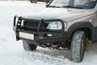 Бампер передний силовой OJ для Chevrolet NIVA 2009+ (02.007.03)