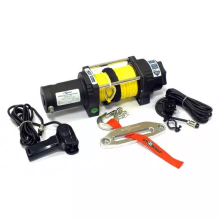 Лебедка для квадроцикла снегохода СТОКРАТ QX 4500 SL 12V 2050 кг синтетический трос и удлиненный барабан Лебедка для квадроцикла снегохода СТОКРАТ QX 4500 SL 12V 2050 кг синтетический трос и удлиненный барабан