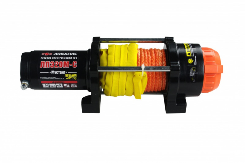 Лебедка для квадроцикла Автоспас "Мустанг" 4400 lbs / 2000 кг с синтетическим тросом Лебедка для квадроцикла Автоспас "Мустанг" 4400 lbs / 2000 кг с синтетическим тросом