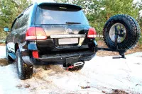 Калитка запасного колеса и площадка под лебедку в штатный бампер Toyota Land Cruiser 200