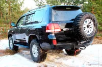 Калитка запасного колеса и площадка под лебедку в штатный бампер Toyota Land Cruiser 200