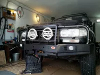 Бампер передний силовой OJ для Toyota Land Cruiser 80 с кенгурином (02.025.01)