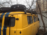 Багажник экспедиционный ЕВРОДЕТАЛЬ для УАЗ 3741, 2206 (микроавтобус) с сеткой