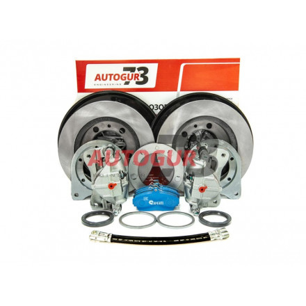 Дисковые тормоза УАЗ на военный задний мост под гражданскую ступицу с суппортом 3302 (комплект) Autogur73