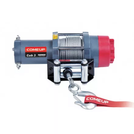 Лебедка для квадроцикла снегохода COMEUP Cub 3 12V 1363 кг стальной трос Лебедка для квадроцикла снегохода COMEUP Cub 3 12V 1363 кг стальной трос