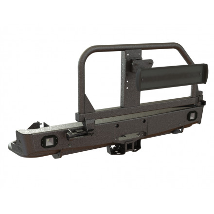 Бампер задний Toyota Hilux 2015+ лебедка,калитка центр, фары заднего хода/ПТФ