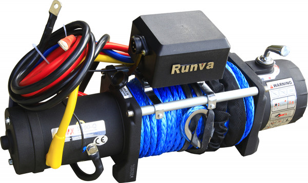 Лебёдка электрическая 12V Runva 9500-Q EVOSR 8000 lbs 3629 кг (синтетический трос) Спорт