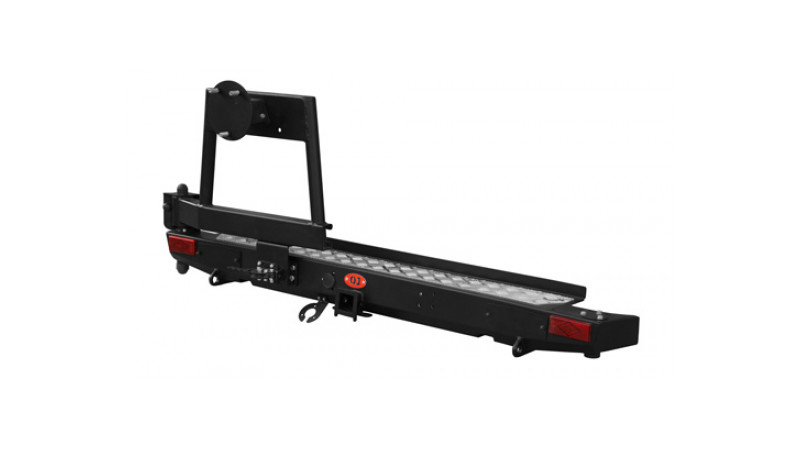 Задний силовой бампер OJ 03.418.03 для УАЗ Пикап с облегчённой калиткой под запаску Задний силовой бампер OJ 03.418.03 для УАЗ Пикап с облегчённой калиткой под запаску