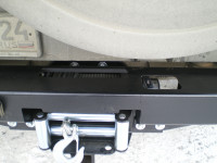Задний силовой бампер Вездеходоф для УАЗ Патриот с площадкой под лебедку и квадратом под фаркоп