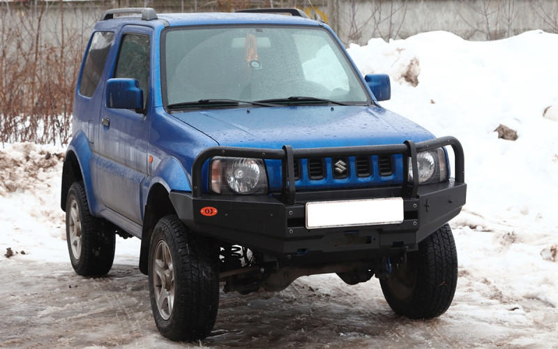 Бампер передний силовой OJeep для Suzuki Jimny рестайлинг 2005-2012 с кенгурином Бампер передний силовой OJeep для Suzuki Jimny рестайлинг 2005-2012 с кенгурином