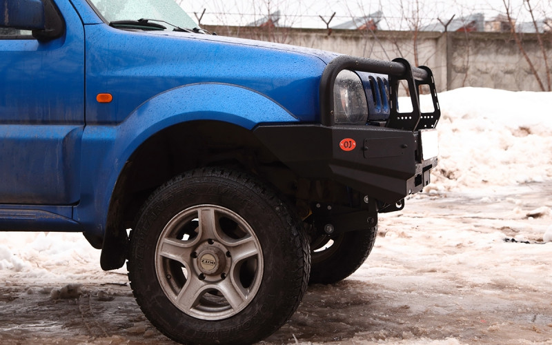 Бампер передний силовой OJeep для Suzuki Jimny рестайлинг 2005-2012 с кенгурином Бампер передний силовой OJeep для Suzuki Jimny рестайлинг 2005-2012 с кенгурином