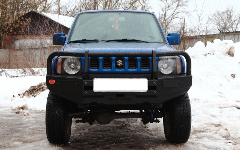 Бампер передний силовой OJeep для Suzuki Jimny рестайлинг 2005-2012 с кенгурином Бампер передний силовой OJeep для Suzuki Jimny рестайлинг 2005-2012 с кенгурином