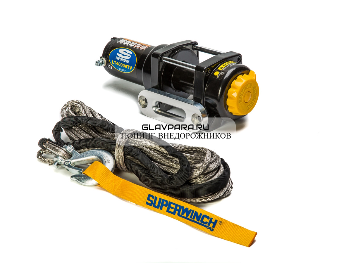 Лебёдка для квадроцикла снегохода Superwinch LT4000 12V 1820 кг  синтетический трос купить в Новосибирске от 34990.0000 руб | ГЛАВПАРА