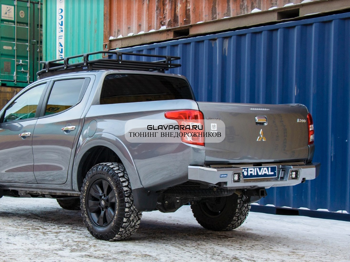 Бампер силовой задний RIVAL алюминиевый черный Mitsubishi L200 2015-2018  (без ПТФ) 2D.4003.1-NL купить в Новосибирске от 52900.0000 руб | ГЛАВПАРА